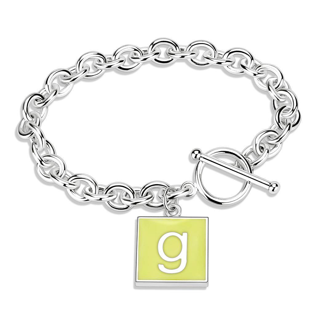 JCE4646 High-Polished Brass Bracelet with Epoxy  in Emerald