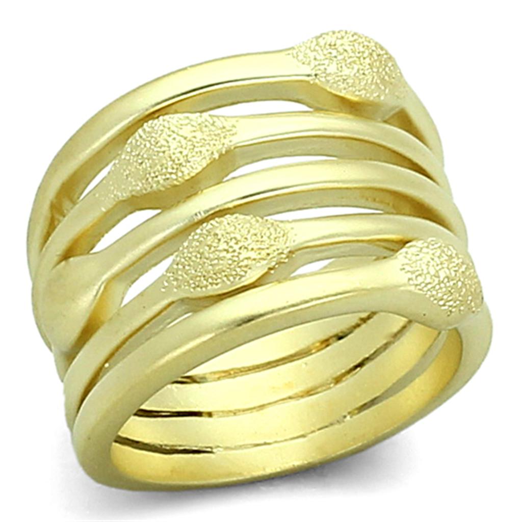 JCEA898 Matte Gold Brass Ring with No Stone